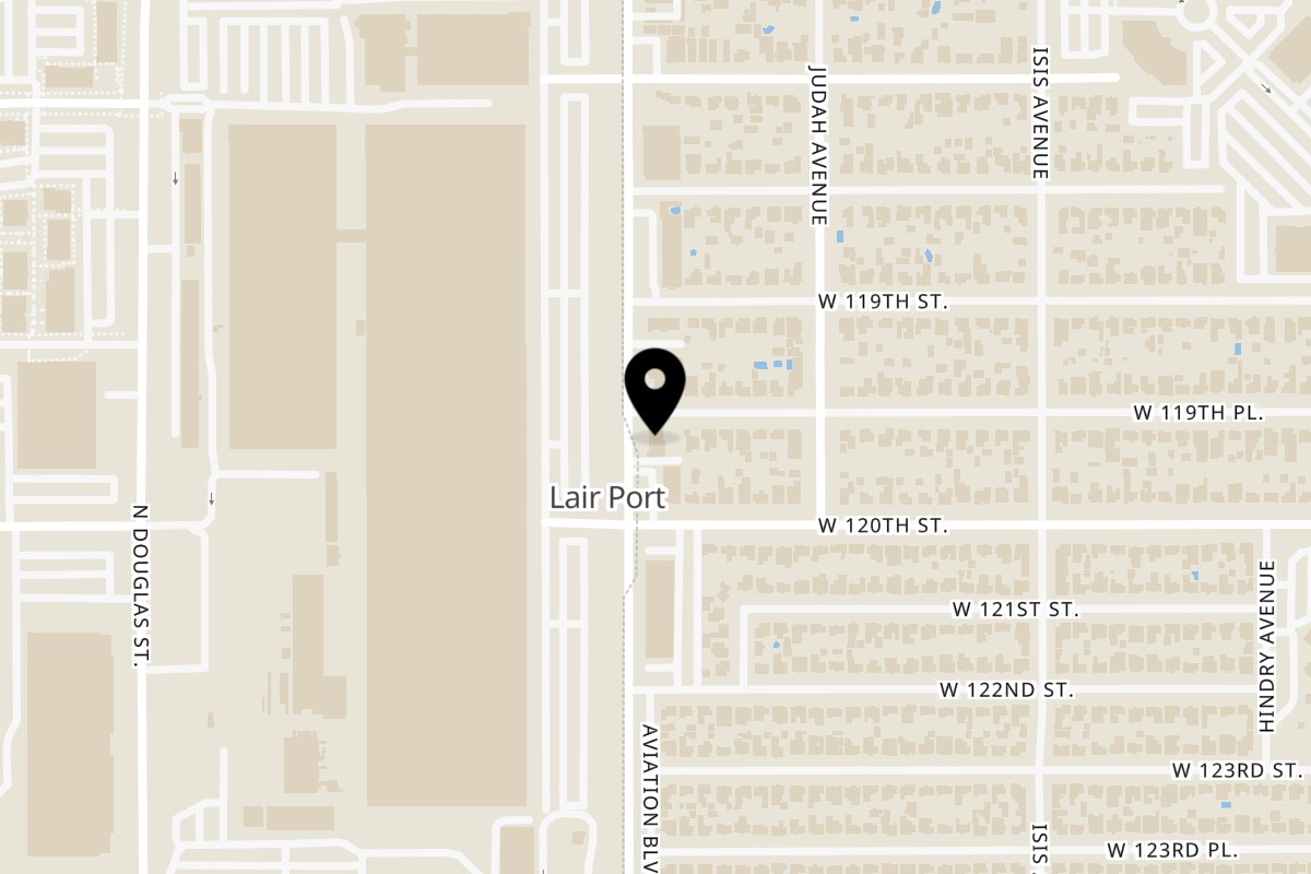 Map showing the location of JARANIN THAI EATERY on 11934 Aviation Blvd in Inglewood